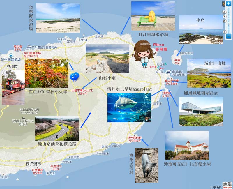 濟州島景點推薦 東部地圖