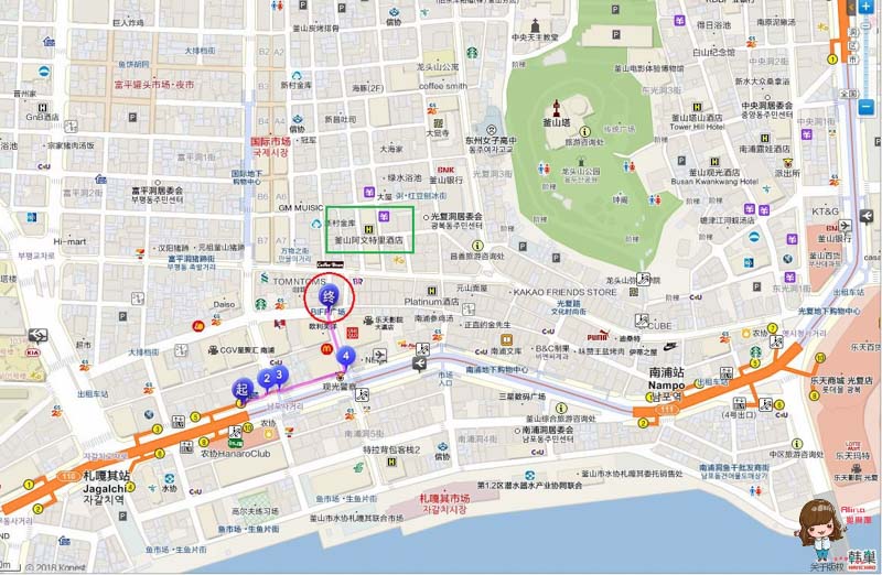 釜山BIFFE廣場 地圖交通路線