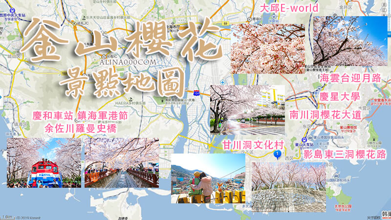 釜山櫻花景點地圖