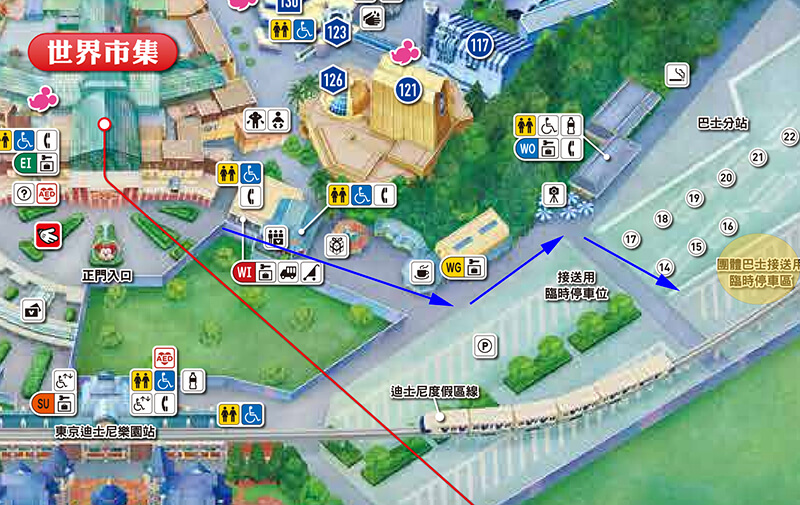 東京迪士尼陸地 搭車地點