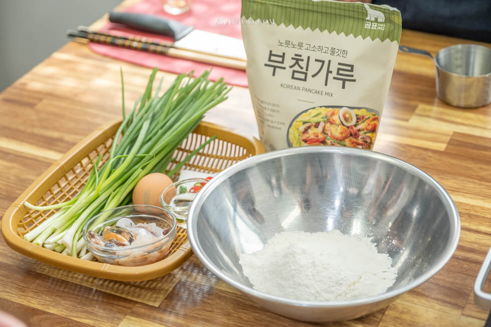 韓式海鮮煎餅食材