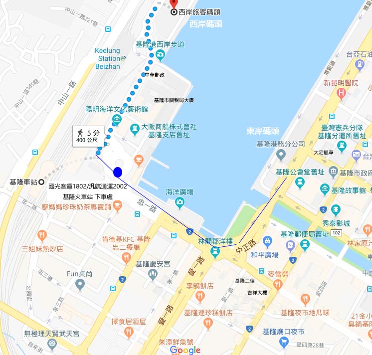 基隆碼頭交通路線