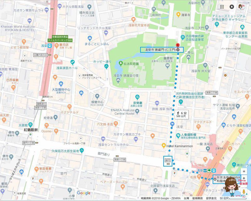 東京和服體驗 淺草HAHA和服體驗地圖交通路線